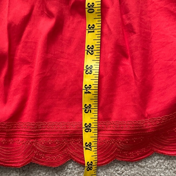 Chico's Red Tiered Embroidered Midi Dress Cotton Blend Casual Lightweight 8/10 - Picture 12 of 14